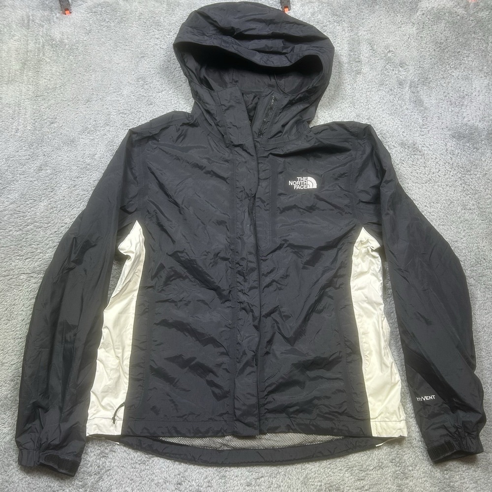 North‎ Face Stinson Jacket Women's M Black White Hyvent Rain Waterproof Full Zip